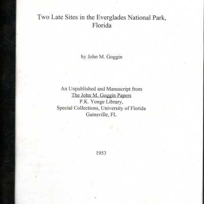 Two Late Sites in the Everglades National Park, Florida