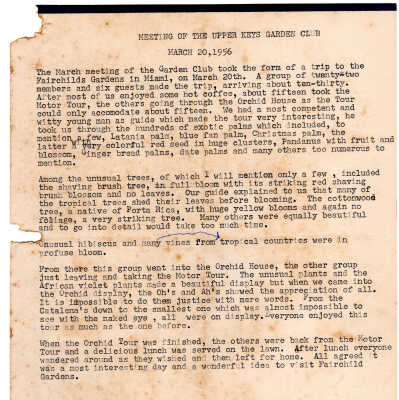 Meeting Minutes - March 20th, 1956