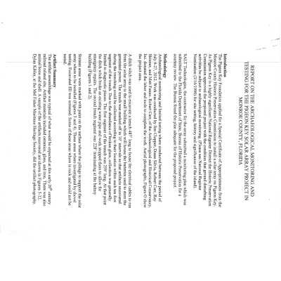 Report on the Archaeological Monitoring and Testing for the Pigeon Key Solar Array Project in Monroe County, Florida