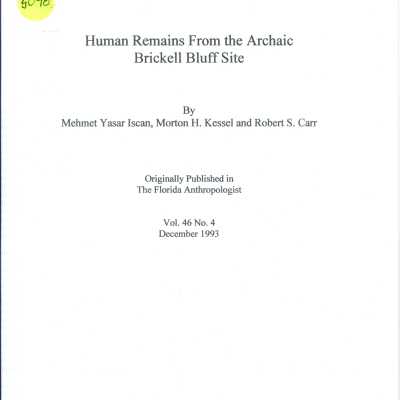 Human Remains from the Archaic Brickell Bluff Site