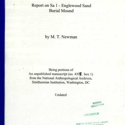 Report on Sa 1 - Englewood Sand Burial Mound
