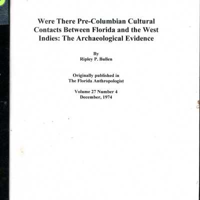 Were There Pre-Columbian Cultural Contacts Between Florida and the West Indies: The Archaeological Evidence