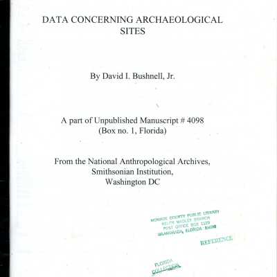 Data Concerning Archaeological Sites
