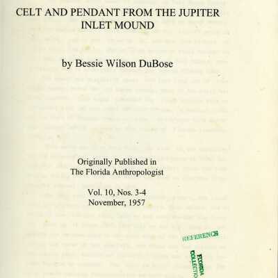 Celt and Pendant from the Jupiter Inlet Mound