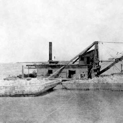 Dredge Working on Railroad - 1906