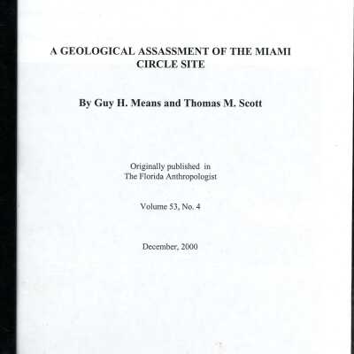 A Geological Assessment of the Miami Circle Site