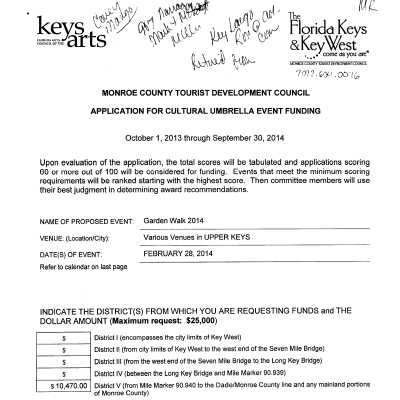 Garden Walk 2014 Event Funding Application