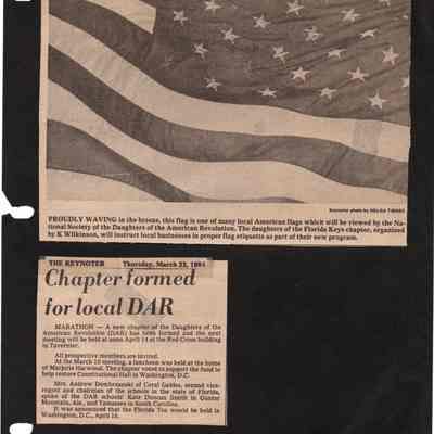 DAR Chapter Forms and Helps Community, 1984