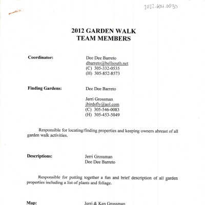 2012 Garden Walk Team Members