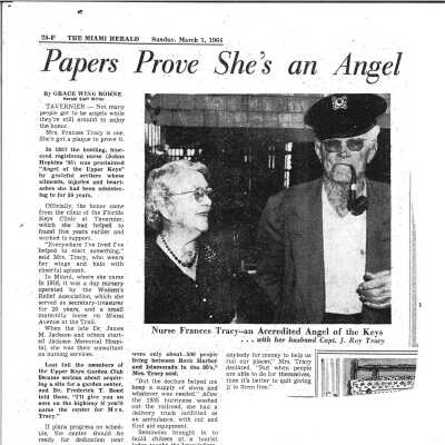 Copy of Newspaper article on Francis Tracy - March 1st, 1964