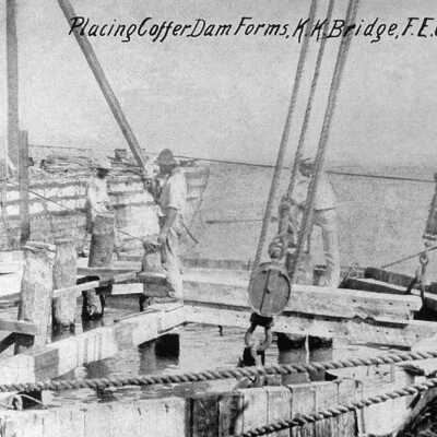 Railroad Days Placing Cofferdam Forms Knights Key Bridge