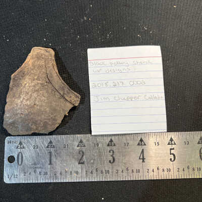 Blackened Pottery Sherd with Designs