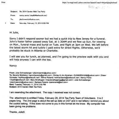 Emails between Julie and Nancy