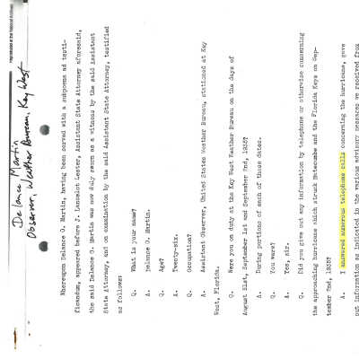 Delance O. Martin Testimony