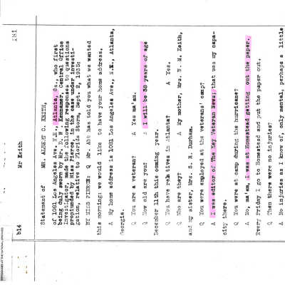 Albert C. Keith Testimony