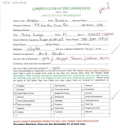 Application for Membership 2014-2015