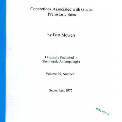 Concretions Associated with Glades prehistoric Sites