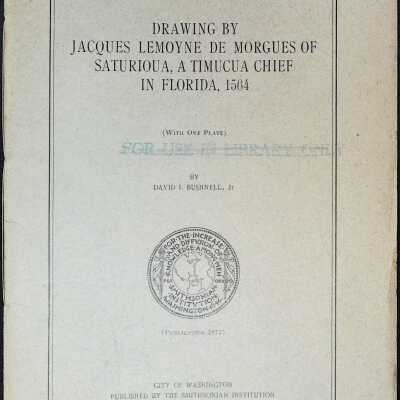 Drawing by Jacques Lemoyne de Morgues of Saturioua, A Timuca Chief in Florida, 1564
