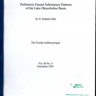 Prehistoric Faunal Subsistence Patterns of the Lake Okeechobee Basin