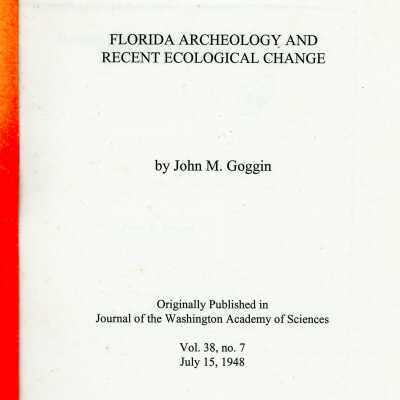 Florida Archaeology and Recent Ecological Change