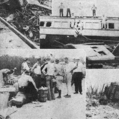 1935 Hurricane Devastation Derailed Train
