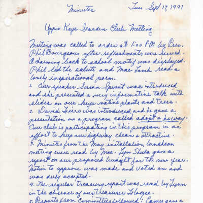 Meeting Minutes GCUK 1991