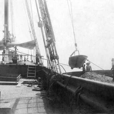 Unloading Schooner Westfield K. K. Dock