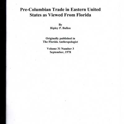 Pre-Columbian Trade in Eastern United States as Viewed From Florida