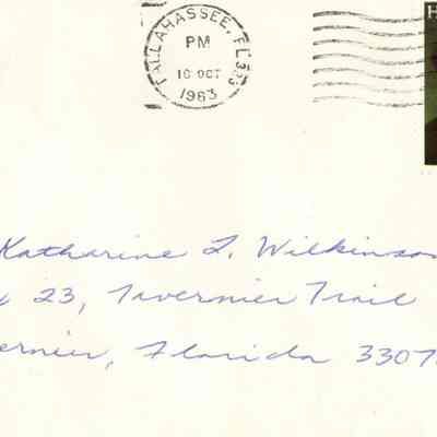 Letter to Katherine Wilkinson from Betty Foster, State Vice Regent, 1983