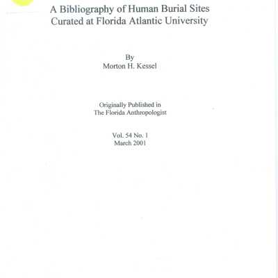 A Bibliography of Human Burial Sites Curated at Florida Atlantic University