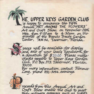 Art Show Announcement 1986