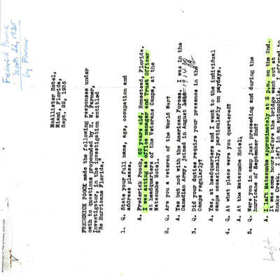 Frederick Poock Testimony