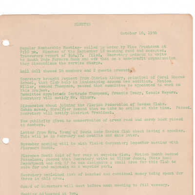 Meeting Minutes - October 16th, 1956