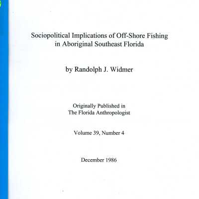 Sociopolitical Implications of Off-Shore Fishing in Aboriginal Southeast Florida