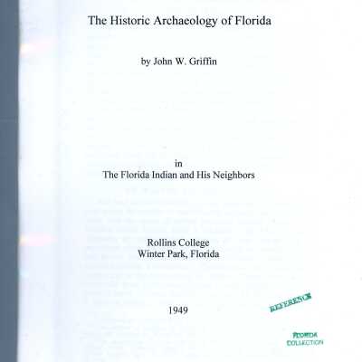 The Historic Archaeology of Florida