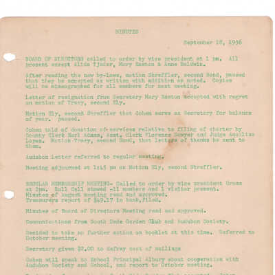 Meeting Minutes - September 18th, 1956