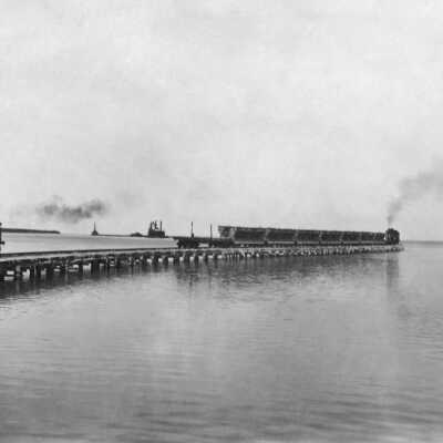 Train Crossing Wooden Trestle