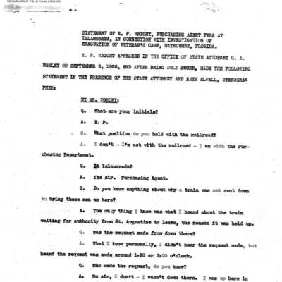 E. P. Wright Testimony
