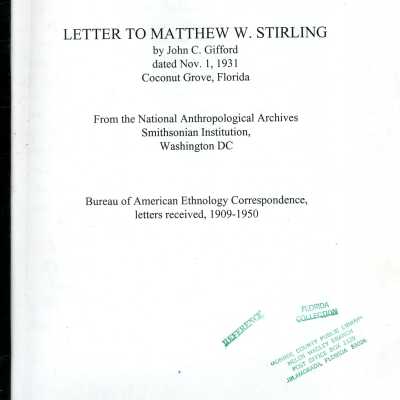 Letter to Matthew W. Stirling