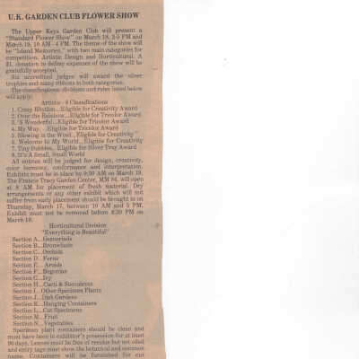 1990 Flower Show Newsclipping