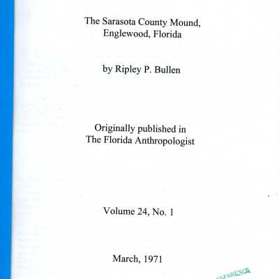 The Sarasota County Mound, Englewood, Florida