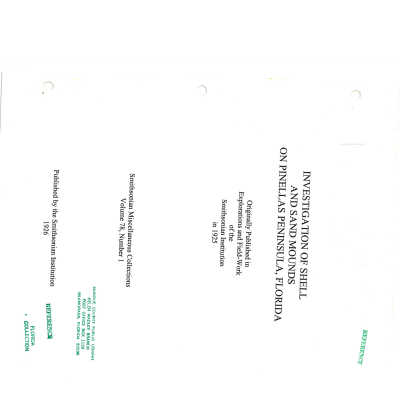 Investigation of Shell and Sand Mounds on Pinellas Peninsula, Florida