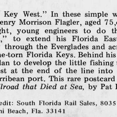 Florida East Coast Railway Go to Key West