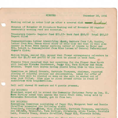 Meeting Minutes - December 18th, 1956