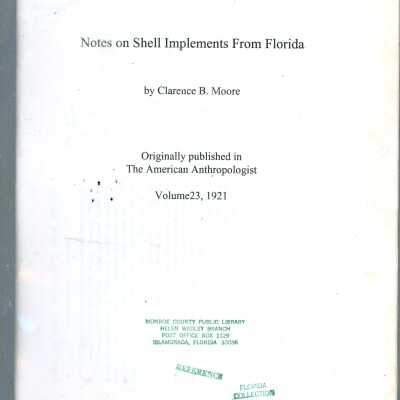 Notes on Shell Implements from Florida
