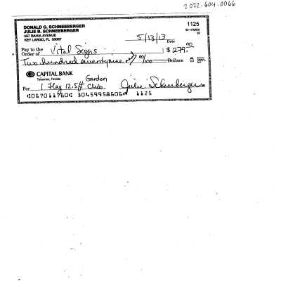 Photocopy of check for Vital Signs