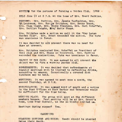 Meeting Minutes - June 10th, 1952