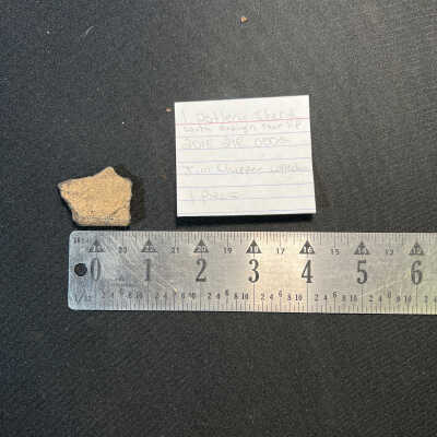 pottery sherd with design near lip
