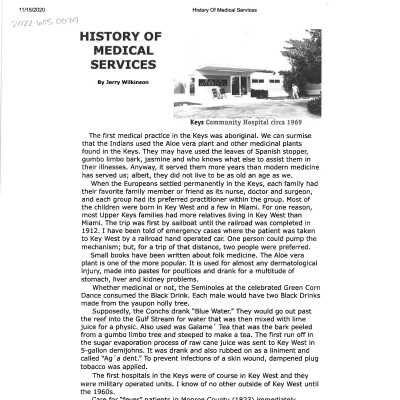 "History of Medical Services" by Jerry Wilkinson