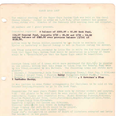 Meeting Minutes - May 19th, 1957